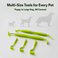 Kit de retrait de tiques durable pour chiens et chats avec stylo à ressort, 2 outils à double extrémité, 3 crochets, loupe et étui rigide
