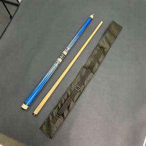 2-Piece Maple Wood Pool Cue With Blue Painted Butt Sleeve And Brass Joint Durable Billiard Cue For Snooker - Product Image 1