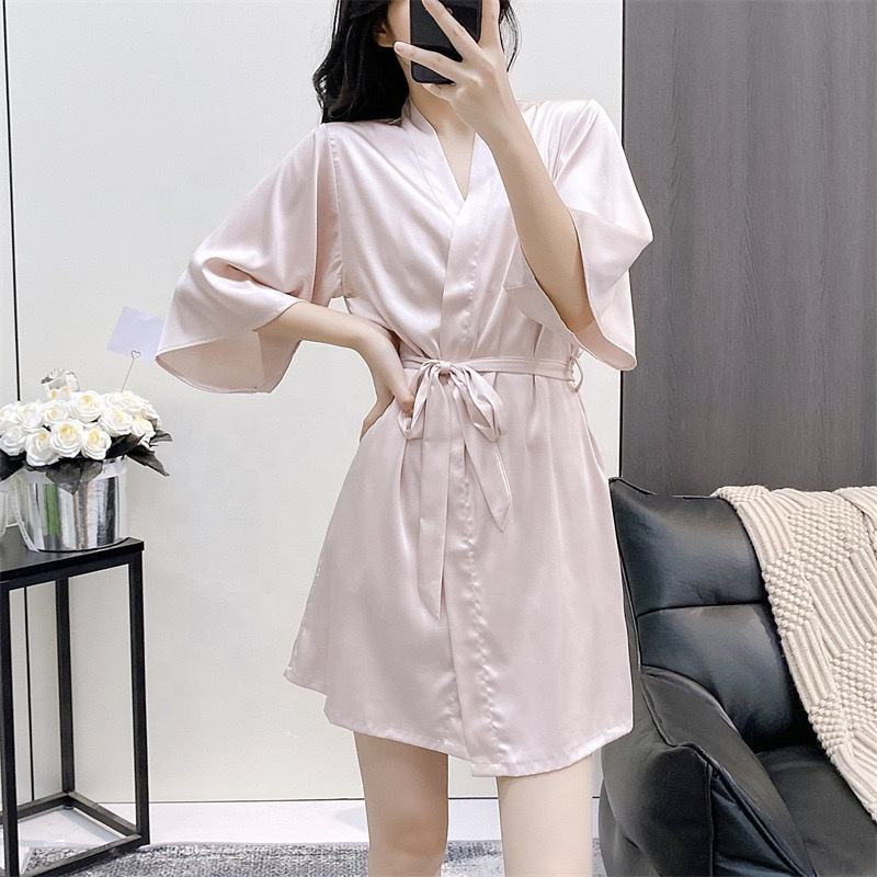 Newest Silk Satin Pijamas Woman Pieces Sexy in Pajama Set Sleeveless  Top and Short Sleepwear Robe Set