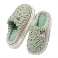 Chaussons en peluche à semelle épaisse antidérapante pour l'intérieur et l'extérieur, chauds pour l'automne et l'hiver