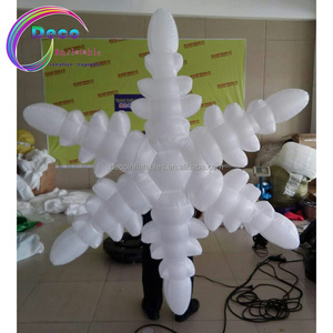 Kostum kepingan salju tiup kustom dengan led untuk dekorasi Natal yang dapat ditiup - Product Image 2