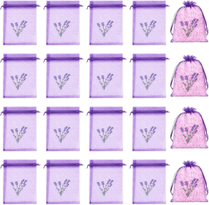 Sachets parfumés à la lavande, désodorisant pour placards et tiroirs, en polypropylène, 5g, fleurs séchées, sac en <span class=keywords><strong>organza</strong></span> violet, logo - Product Image 1