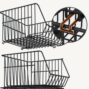 Panier <span class=keywords><strong>à</strong></span> fruits et légumes organisateur étagère de sol paniers de rangement en métal <span class=keywords><strong>empilables</strong></span> <span class=keywords><strong>à</strong></span> <span class=keywords><strong>3</strong></span> niveaux avec roues - Product Image 3