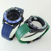 Boîtier de montre de plongée en acier bicolore GMT de haute qualité 40MM avec verre saphir pour mouvements NH34/35/36/38 Miyota8205 8215 821A 82