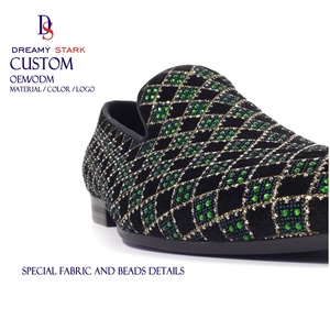 Chaussure mocassin artisanale Dreamy Strark pour homme, pour mariage, couleur verte, design personnalisé, chaussures mocassin pour homme - Product Image 4