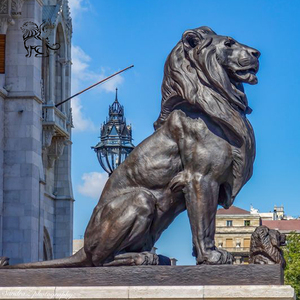 Kustom gaya barat taman ukuran hidup besar pintu depan singa patung patung perunggu singa patung untuk luar ruangan - Product Image 4