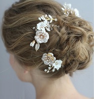 Diadema nupcial con pulverizador de cristal, tocado de flores indio, barato, precio de fábrica