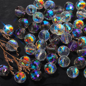 <span class=keywords><strong>Boule</strong></span> de cristal AB Aurora à 96 facettes, accessoires de bijoux DIY, perles en verre naturel en vrac - Product Image 1