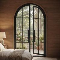 Puertas de Entrada Modernas de Acero y Vidrio Estilo Francés con Aislamiento Térmico para Uso Exterior