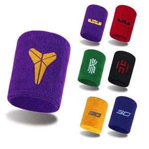 En gros, brassard de sport en coton personnalisé avec logo de basketball, absorbant la transpiration, support et enveloppe de poignet - Product Image 1