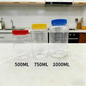 ขวดพลาสติก PET ขนาด 8 ออนซ์ 500 มล. 1 ลิ<span class=keywords><strong>ต</strong></span>ร สำหรับบรรจุภัณฑ์อาหาร เช่น เนยถั่ว แยม ซอส น้ำผึ้ง พร้อมฝาปิด เหมาะสำหรับบรรจุผักดอง คิมจิ - Product Image 2