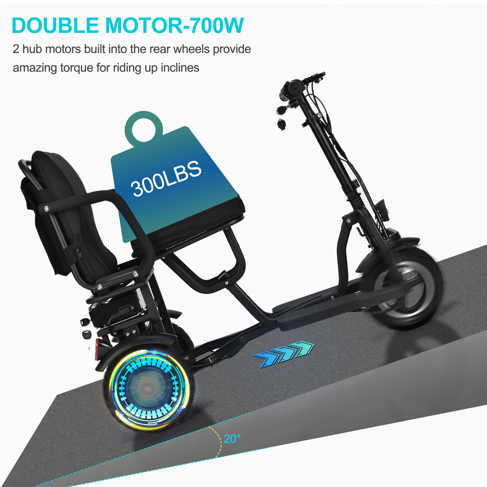 foldable 3 4 wheel four wheel drive portable travel lightweight tricycle electric mobility scooter for elderly