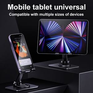 Soporte Giratorio de 360 Grados para Teléfonos Móviles y Tabletas, Soporte Universal de Escritorio con Textura Metálica - Product Image 2