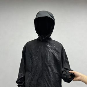Giacca Impermeabile Personalizzata da <span class=keywords><strong>Uomo</strong></span>; Cappotto Outdoor di Alta Qualità con Cappuccio e Zip; <span class=keywords><strong>Abbigliamento</strong></span> Reattivo all'Acqua - Product Image 1
