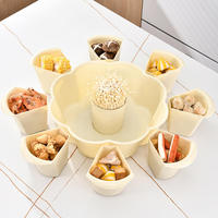Plateau de service rotatif en plastique épais de qualité alimentaire avec design de drainage pour l'agencement des ingrédients de hot pot en cuisine