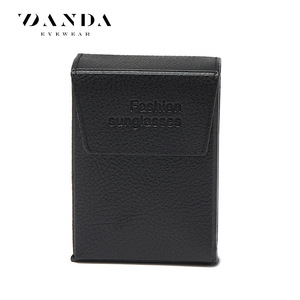 Danda Eyewear – étui à lunettes de soleil tendance, boîte carrée en cuir noir, type rangement pour lunettes - Product Image 3