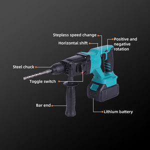 Máy khoan búa phá dỡ điện không chổi than công suất cao bán buôn, pin Lithium, 3 trong 1, tích hợp đèn, đục tường, phá dỡ - Product Image 6