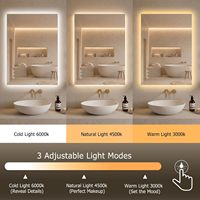 Miroir LED Rectangulaire Intelligent et Écologique à Intensité Variable avec Dégivreur et Capteur, Idéal pour Salle de Bain - Nouvelle Collection en Promotion