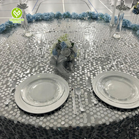 Nappe Ronde Scintillante en Paillettes Or et Argent pour Hôtels, Banquets et Événements – Couleurs Personnalisables – Vente en Gros