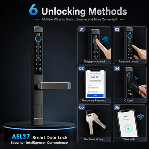 <span class=keywords><strong>Serratura</strong></span> Intelligente per Porte Scorrevoli e a Battente TUYA WIFI con Impronta Digitale, Password, Carta IC, Allarme di Batteria Scarica - Product Image 2