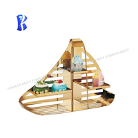 OKEY-Assiette de salle à manger en acier inoxydable or, présentoir de nourriture, support pour buffet arabe