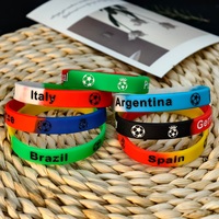 Pulsera de Silicona con Bandera de Fútbol, Brazalete con Bandera Mundial para Partidos Internacionales, Personalizable