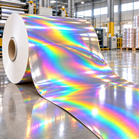 Papier holographique personnalisé en usine, papier laser métallique arc-en-ciel pour l'impression d'emballages cadeaux