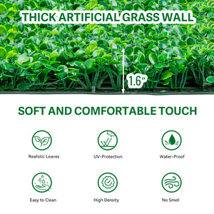 12 panneaux muraux en gazon artificiel haute densité, haie de buis artificielle, verdure murale, décoration de fond pour jardin intérieur et extérieur - Product Image 3