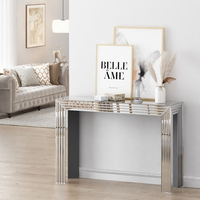 Table console moderne en verre miroir
