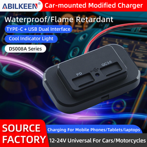 עיצוב מרובע pd3.0 + qc3.0 מטען מהיר 12-24v pd 30w + 18w סוג <span class=keywords><strong>usb</strong></span>-שקע C לכלי רכב 12v-24v (אוטובוס/משאית/סירה) - Product Image 2