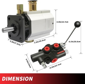 Log <b>Splitter</b> Pump 16GPM 2 stage Hydraulic with 25GPM Auto Control Detent Valve 1/2" Work Port, 1/8" Keyed Shaft Hydraulic Pump - Product Image 2