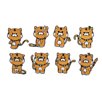 Patchs brodés drôles en forme de tête de chat, à coudre ou thermocollants, motif chaton de dessin animé, pour veste, sac, décoration DIY