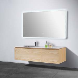 Muebles de Baño Modernos con Revestimiento Negro, Ecológicos, de Madera Contrachapada, Hechos a Medida, Gabinete de Baño Grande de Madera con LED - Product Image 6