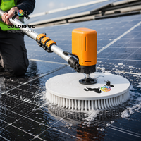Brosse de nettoyage solaire double usage 3,5 m avec pompe à eau 24 V 100 W, outil de nettoyage de panneaux photovoltaïques de 30 cm de large