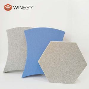 WINEGO Звукоизоляционная тканевая акустическая стеновая панель шестиугольной формы экологически чистая Стекловолоконная акустическая шерстяная стеновая панель - Product Image 3