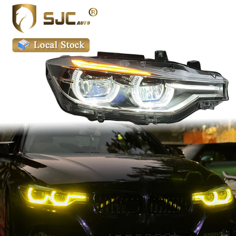 Sjc V2 Silver Dual-Color LED Headlight Assembly For BMW 3 Series F30 / F35 2012-2015 Yellow White