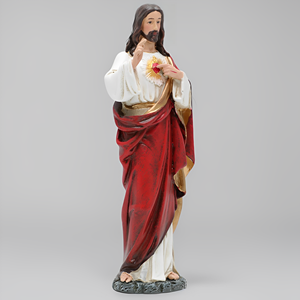 Statues religieuses catholiques en résine peintes à la main, représentant le Saint Père Jésus-Christ, le Sacré-Cœur, icônes chrétiennes, objets <span class=keywords><strong>de</strong></span> collection - Product Image 5