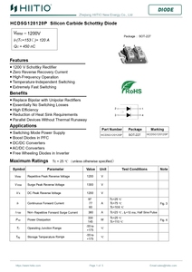 HCD5G120120P 1200V 120A炭化ケイ素ショットキーダイオード離散SiCモスペット - Product Image 5