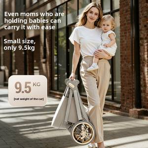 Passeggino Portatile per Bambini con Seduta Alta, Reclinabile, Pieghevole, Reversibile, Carrozzina per Bambini - Product Image 2