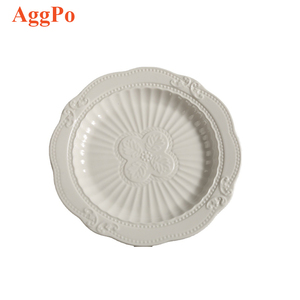 Plato de porcelana en relieve-Juego de platos de cena, plato de <span class=keywords><strong>pasta</strong></span>/ensalada/postre Lavavajillas Juego de vajilla para microondas - Product Image 1