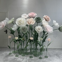 Fleur artificielle sur pied, fleur géante en papier personnalisée pour la décoration de mariage, la vitrine, les événements festifs, la décoration de fête