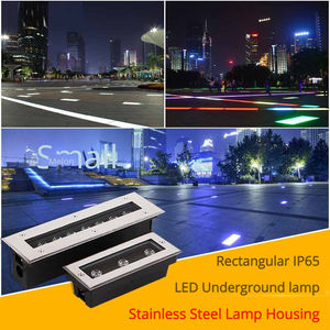 Luz <span class=keywords><strong>LED</strong></span> lineal <span class=keywords><strong>empotrada</strong></span> rectangular, <span class=keywords><strong>tira</strong></span> larga de acero inoxidable IP65, 9W, iluminación cuadrada para <span class=keywords><strong>suelo</strong></span> subterráneo, luz para escalera al aire libre - Product Image 4