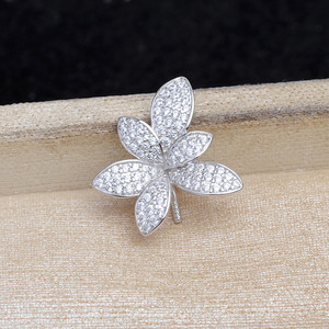 Colgante de Plata 925 con Forma de Hoja y Flor, JG5905, Accesorio para Joyería DIY, Perla con Base Vacía, Chapado en Oro, Tamaño 3mm, Empacado en Bolsa - Product Image 4