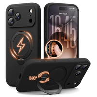 Étui magnétique étanche pour 17 Pro 6,3 pouces avec support invisible, étui de téléphone portable en silicone liquide de qualité alimentaire à 100%
