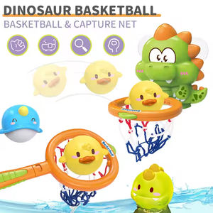 2 in1 dinosauro basket tavola cattura rete giocattolo da bagno mini palla pesce anatra bagno giocattolo 3 + - Product Image 2