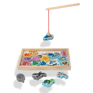 Jeu de pêche magnétique et de perles en bois pour enfants, entraînement précoce à la coordination œil-main et à la concentration, jeu de puzzle de bureau pour bébés - Product Image 5