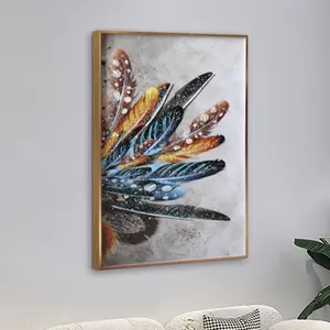 Living Room Home Decor Cuadros Modern Nordic Art Feather Canvas Glass Painting canvas wall art painting nordic