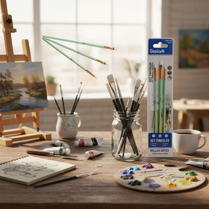 Set di pennelli per capelli in Nylon viola chiaro 3 pezzi per progetti di pittura artistica e artigianale inclusi pennelli ad olio - Product Image 3