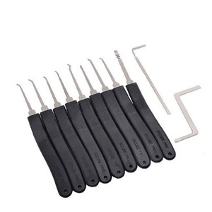 Klom 11 Pcs Locksmith Lock Pick Tools Kit 11 In 1 Door Opener Supplies Practice Stainless Steel Lockpicking Tool - Product Image 1