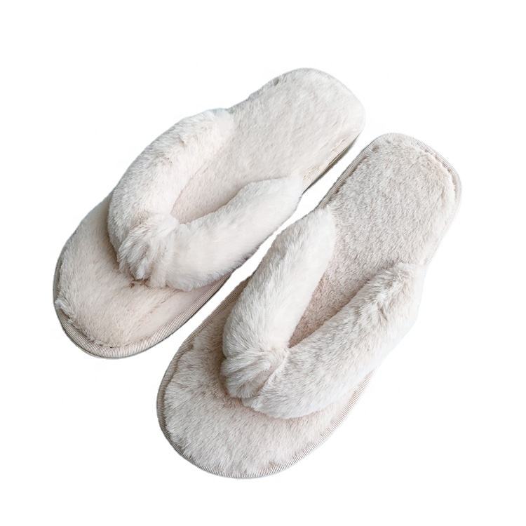 Indoor Slippers Thong Fuzzy Slippers Flip Flop Fuzzy Slippers